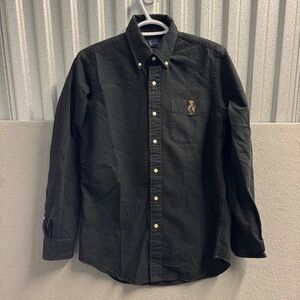 Polo Ralph Lauren Polo Bear Shirt Small Men's Flannel Button Down Black Classic